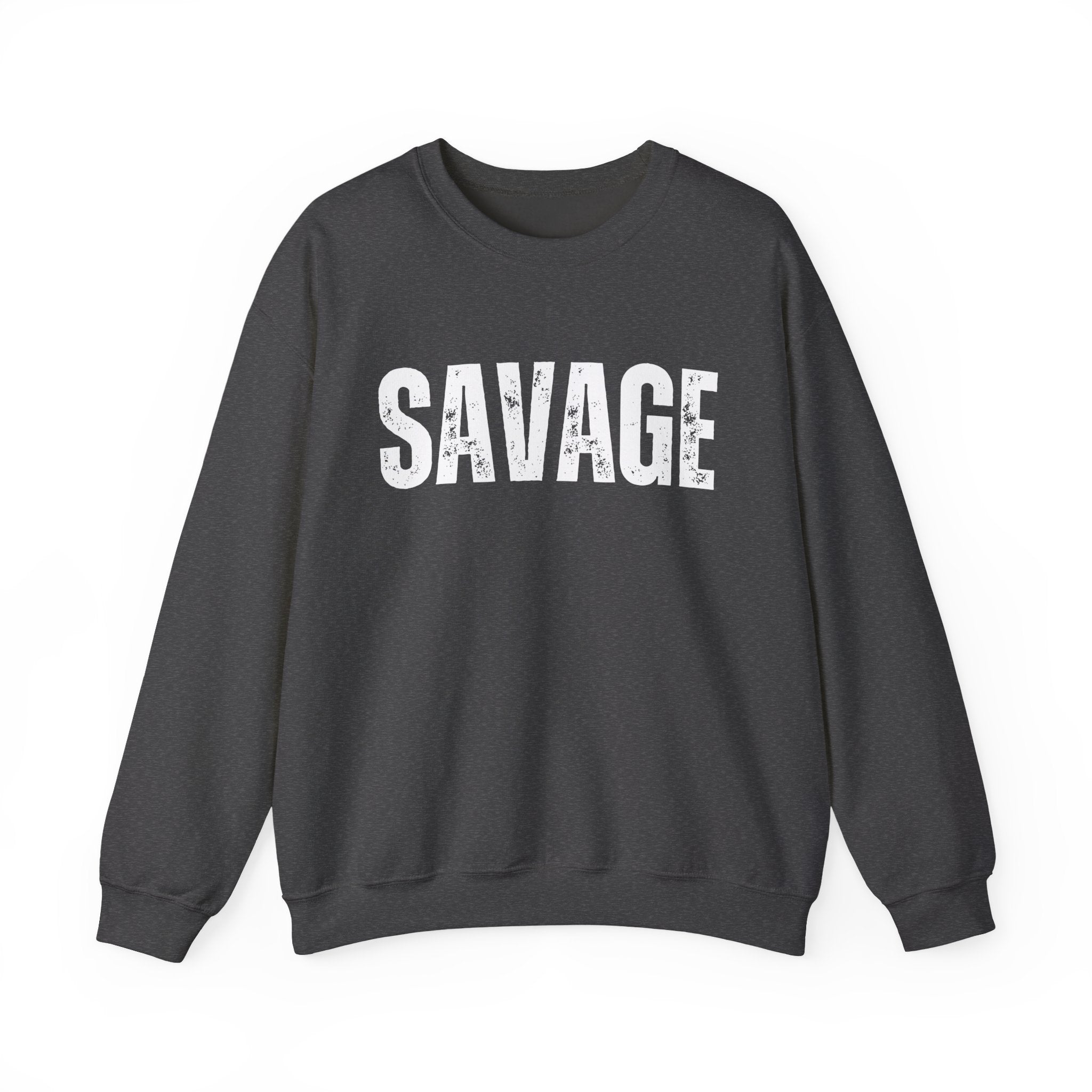 Savage Grunge Sweatshirt, Trendy Crewneck, Unisex Pullover, Cool Streetwear, Edgy Long Sleeve Top