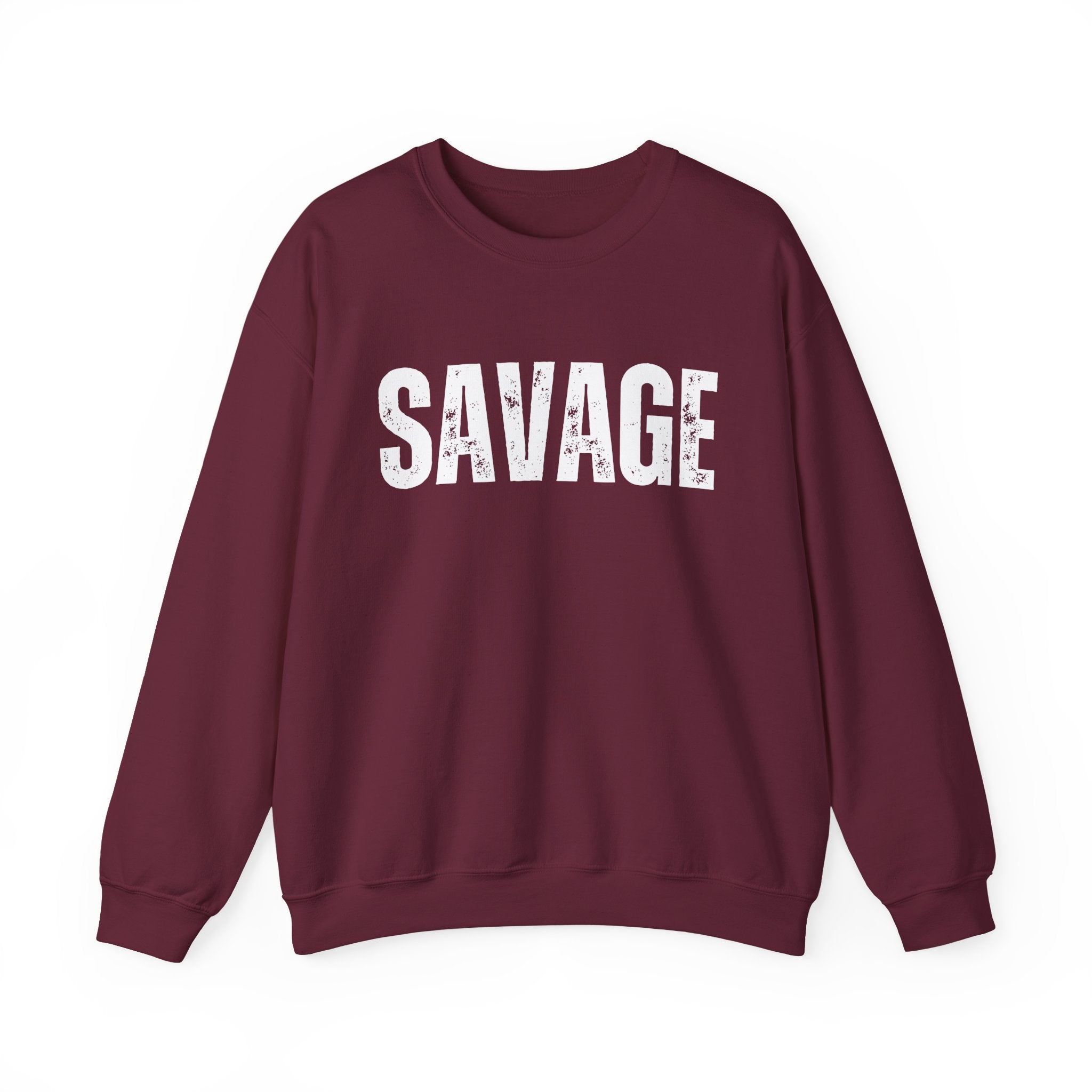 Savage Grunge Sweatshirt, Trendy Crewneck, Unisex Pullover, Cool Streetwear, Edgy Long Sleeve Top