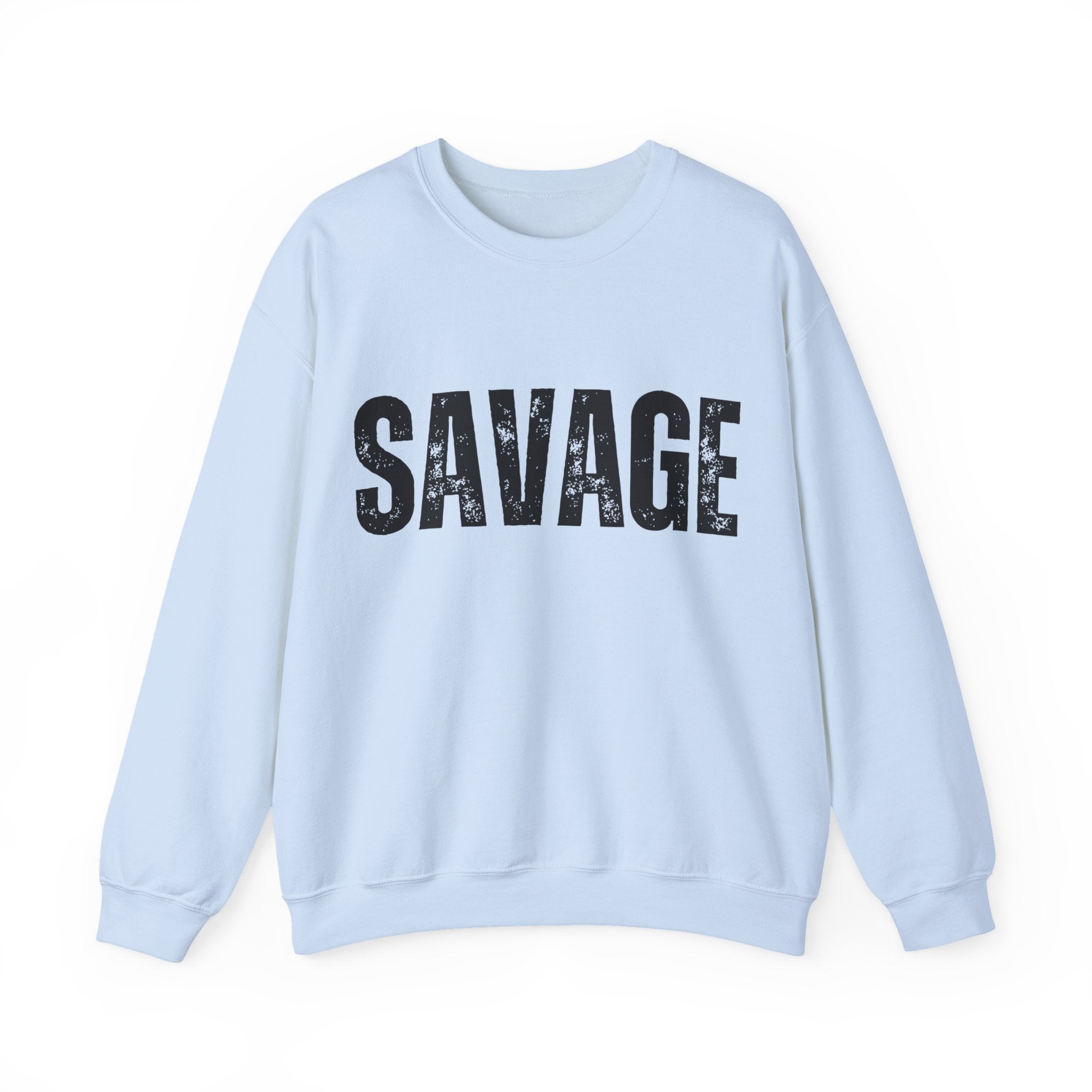 Savage Grunge Sweatshirt, Trendy Crewneck, Unisex Pullover, Cool Streetwear, Edgy Long Sleeve Top