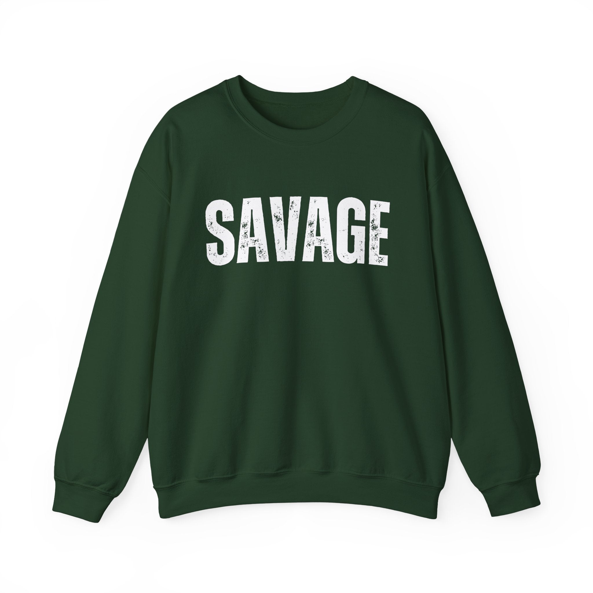 Savage Grunge Sweatshirt, Trendy Crewneck, Unisex Pullover, Cool Streetwear, Edgy Long Sleeve Top