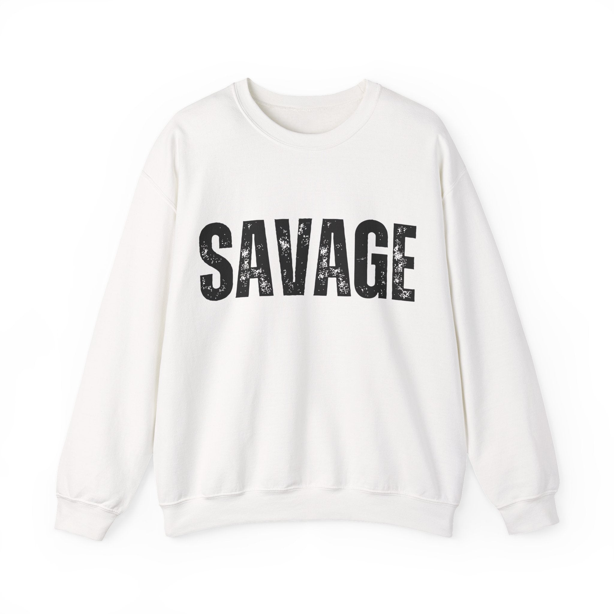 Savage Grunge Sweatshirt, Trendy Crewneck, Unisex Pullover, Cool Streetwear, Edgy Long Sleeve Top