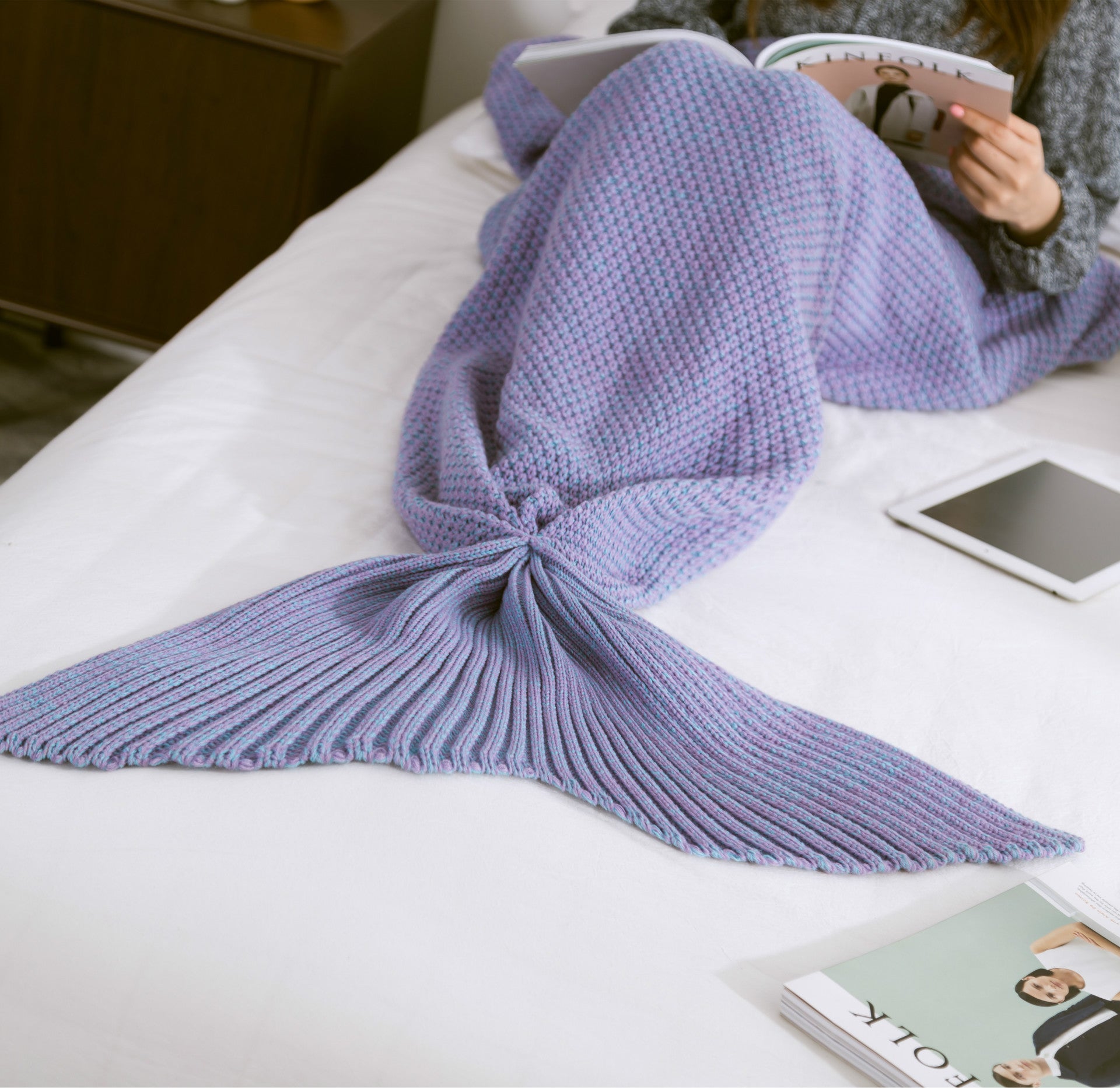 Mermaid Tail - Super Soft Knitted Crochet Blanket