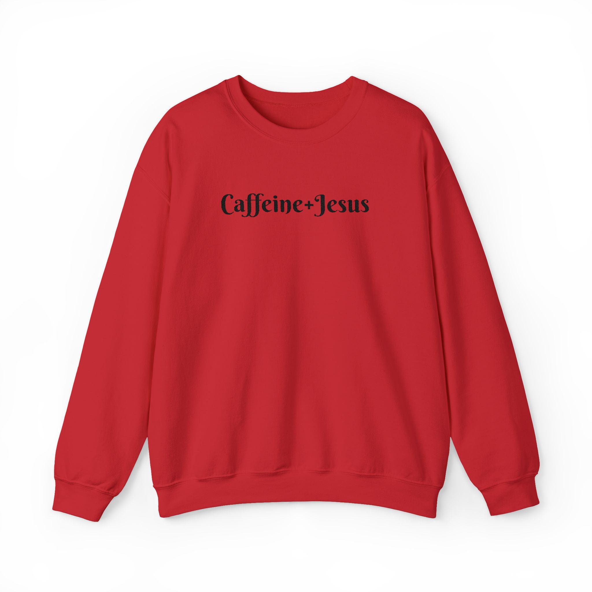 Embroidered “Caffeine + Jesus” Sweatshirt