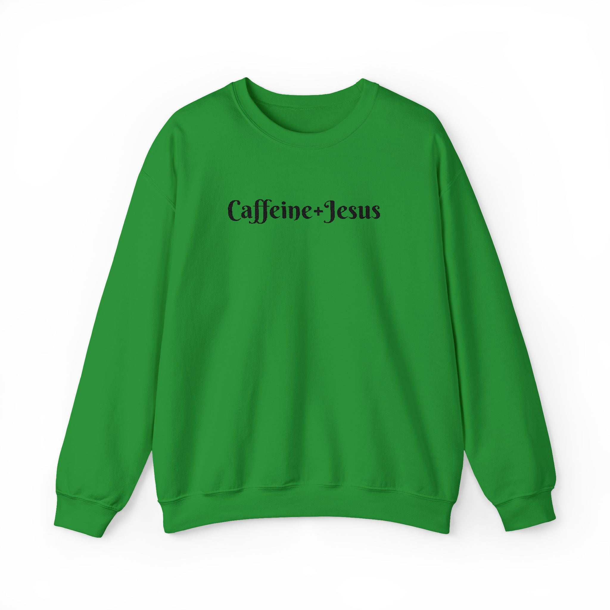 Embroidered “Caffeine + Jesus” Sweatshirt