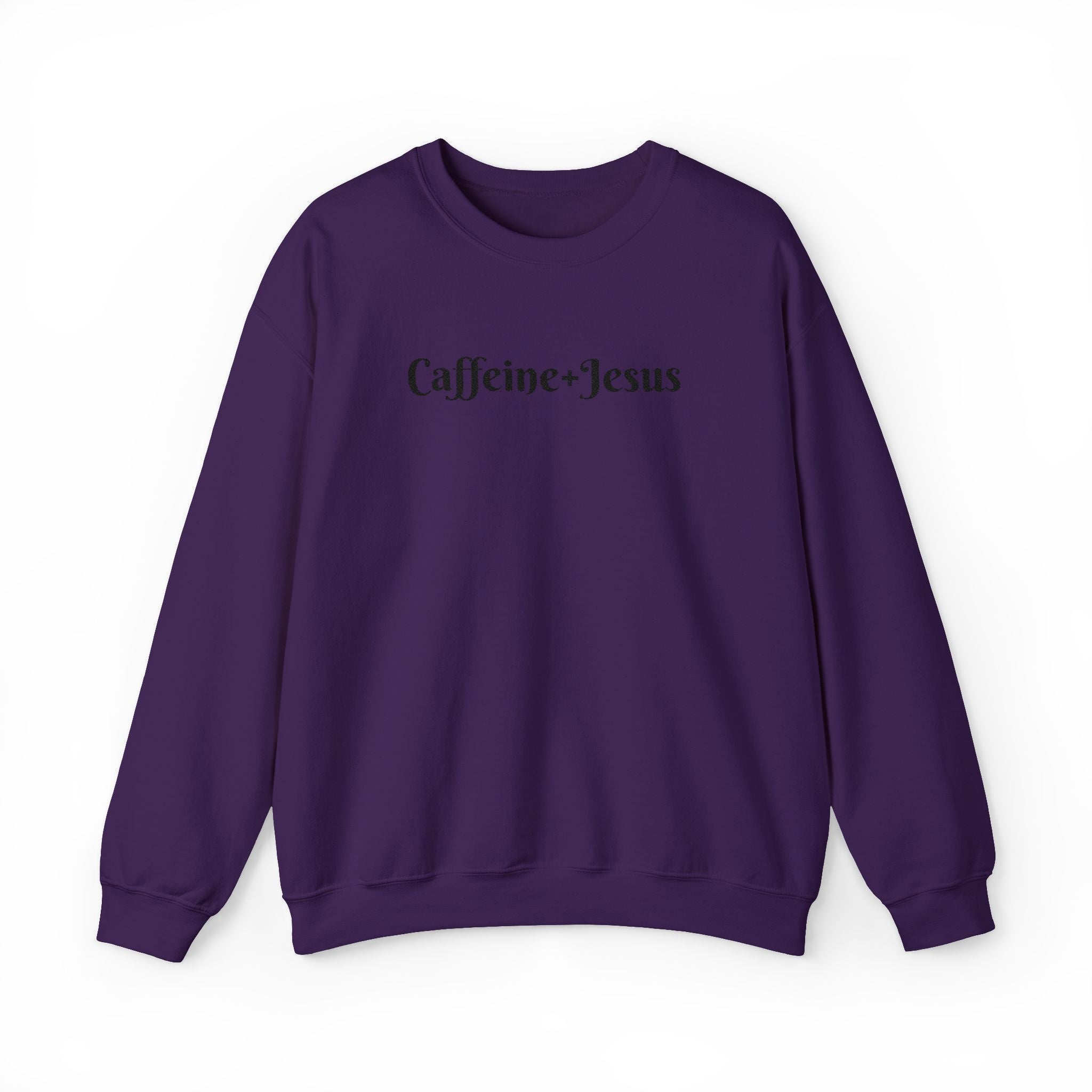 Embroidered “Caffeine + Jesus” Sweatshirt