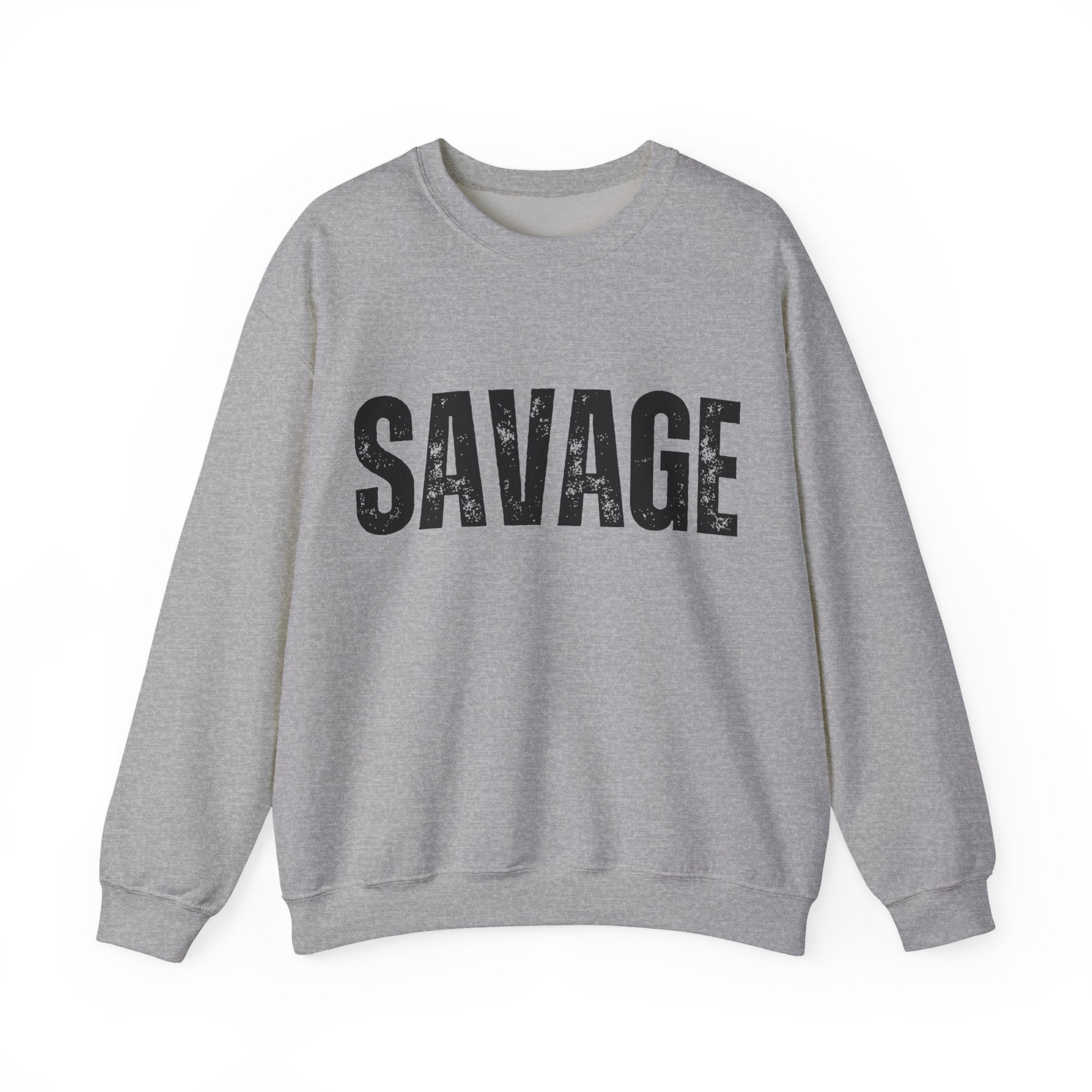 Savage Grunge Sweatshirt, Trendy Crewneck, Unisex Pullover, Cool Streetwear, Edgy Long Sleeve Top
