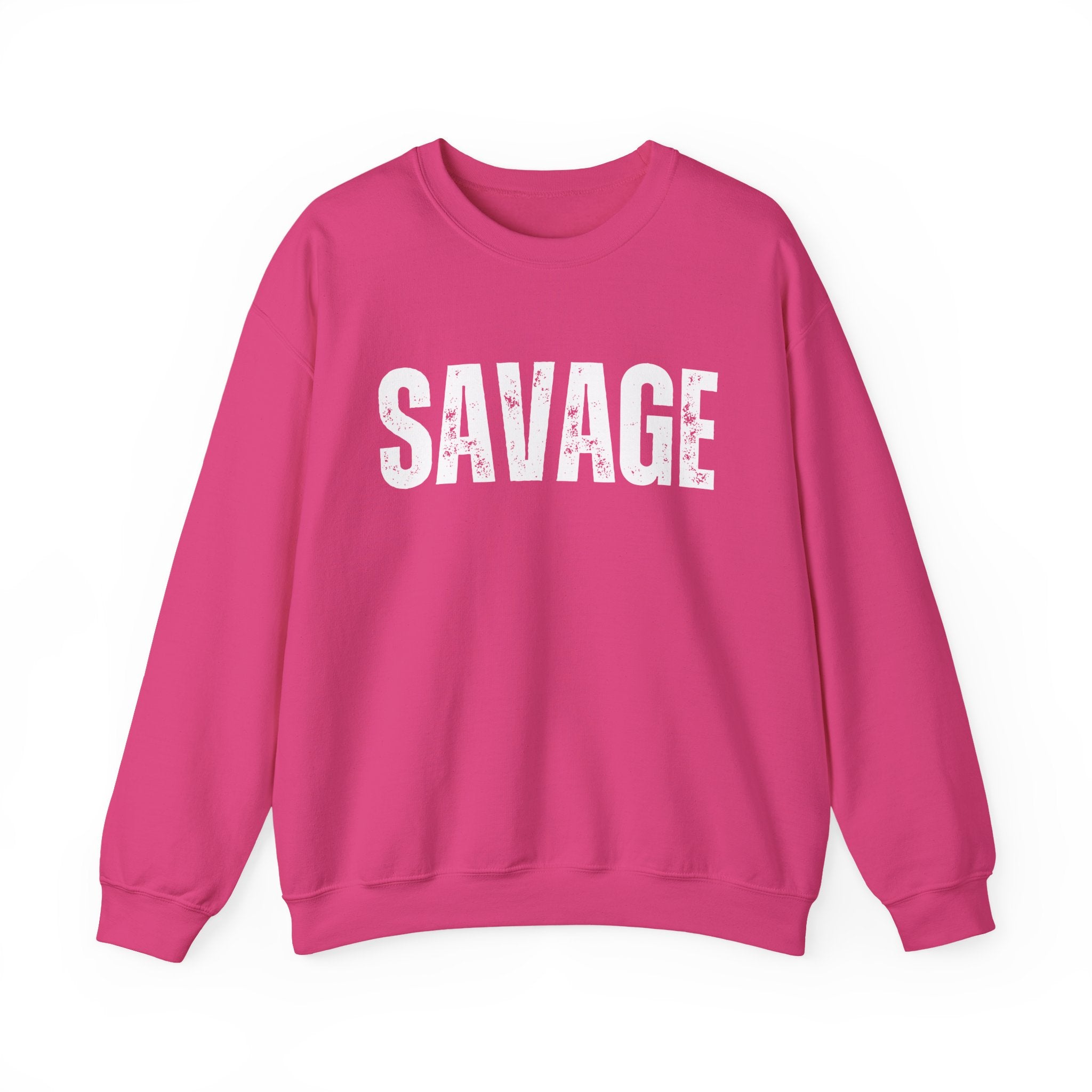 Savage Grunge Sweatshirt, Trendy Crewneck, Unisex Pullover, Cool Streetwear, Edgy Long Sleeve Top