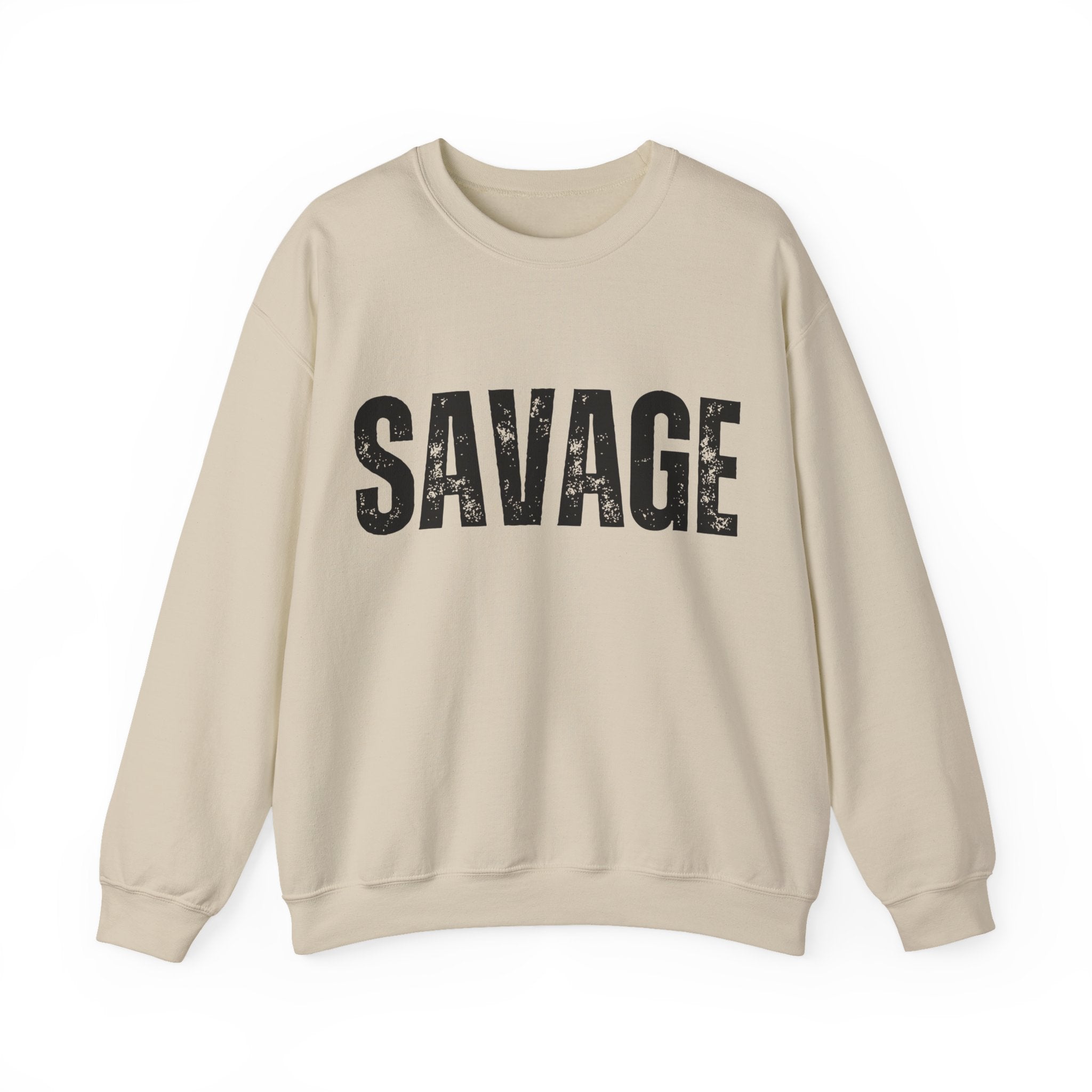 Savage Grunge Sweatshirt, Trendy Crewneck, Unisex Pullover, Cool Streetwear, Edgy Long Sleeve Top